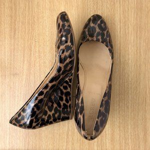 J.Crew Martina Patent Leopard Wedge Heel - Sz 8.5